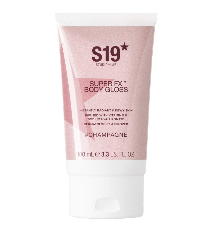 S19 SUPER FX Body Gloss Champagne 100ml, Instant Radiant Glossy Highlights