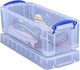Really Useful Box 6.5 Litre Clear Plastic Storage Container 3x Pack with Clip Handles