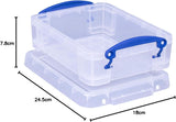 Really Useful Box 1.75 Litre Clear Plastic Storage Container with Clip Handles & Lid