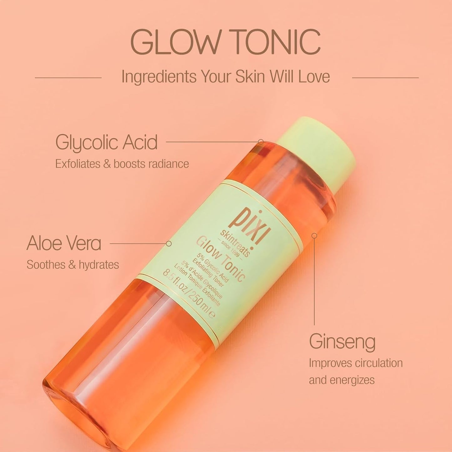 Pixi Glow Tonic - Gentle Exfoliator for Radiant Skin