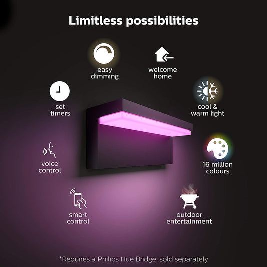 Philips Hue Nyro Smart Outdoor Wall Light – White & Color