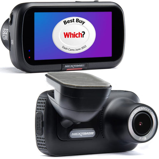 Nextbase 322GW Dash Cam - 1080p HD, WiFi, GPS & Night Vision
