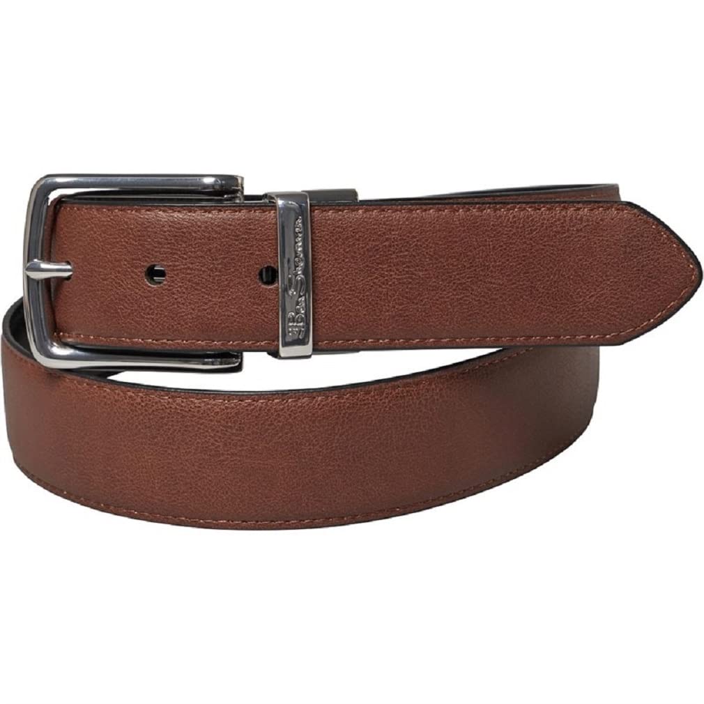 Ben Sherman Men's Reversible Black/Tan Leather Belt