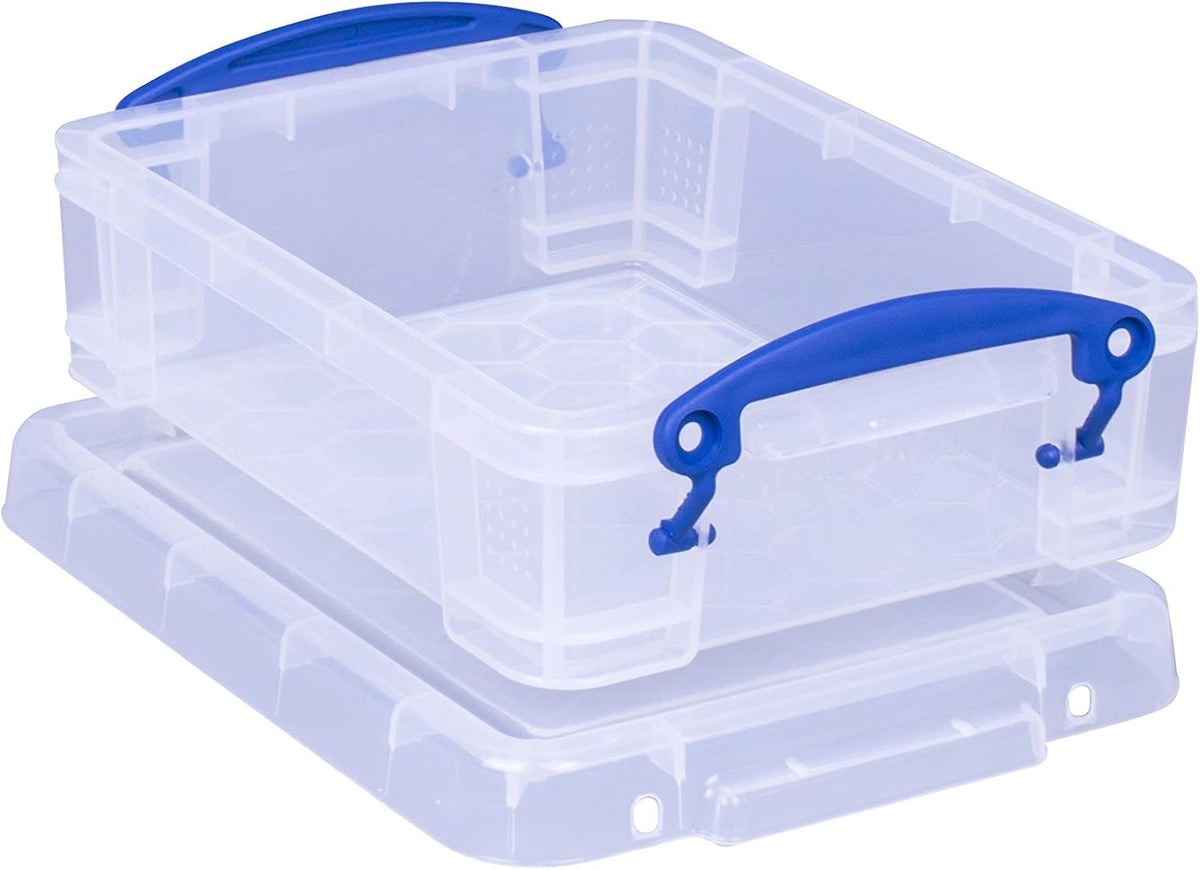 Really Useful Plastic Storage Box 1.75 Litre Clear Pack of 4