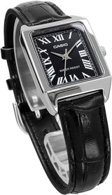 Casio LTP-V007L-1B Women's Analog Watch Black With Leather Strap