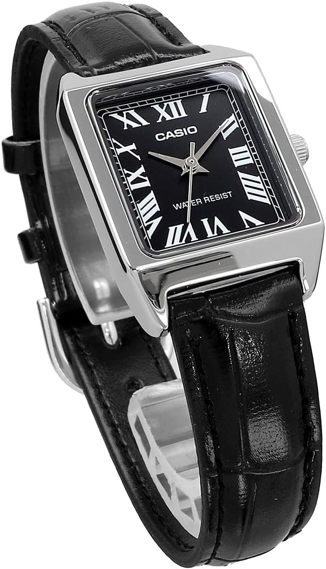 Casio LTP-V007L-1B Women's Analog Watch Black With Leather Strap