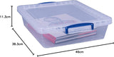 Really Useful Box 10.5 Litre Clear Plastic Storage Container 3x Pack with Clip Handles
