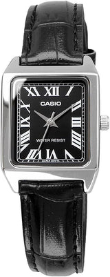 Casio LTP-V007L-1B Women's Analog Watch Black With Leather Strap