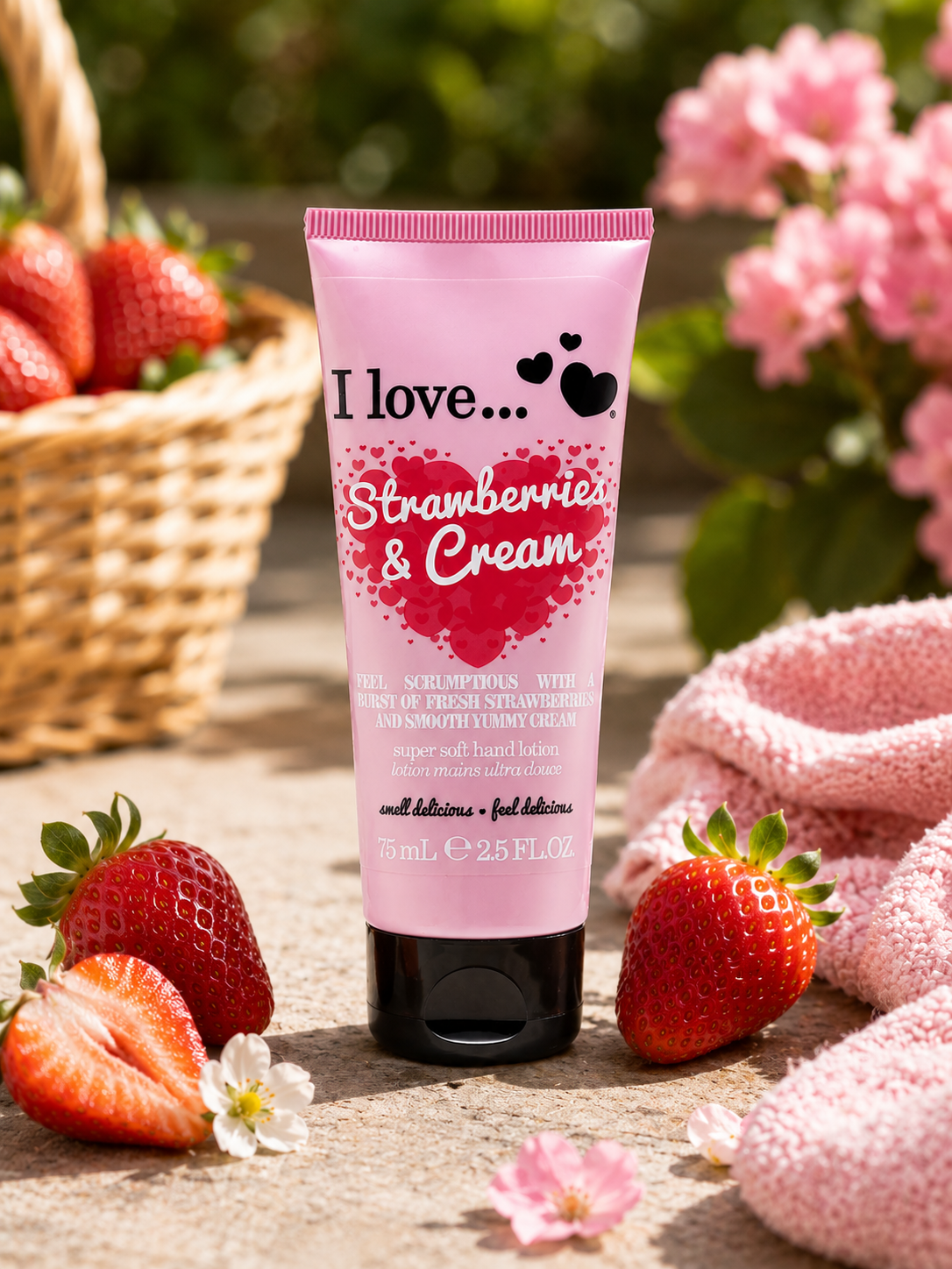 I LOVE Strawberries & Cream Super Soft Hand Cream Lotion 75ml