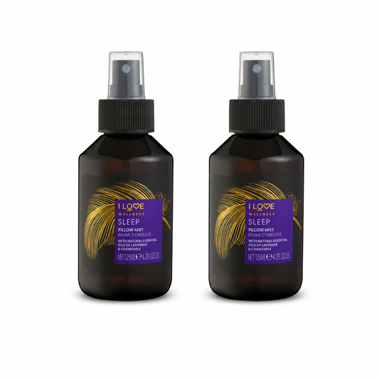 I LOVE Wellness Sleep Pillow Mist 2 Pack with Natural Essential Oils of Lavender & Chamomile