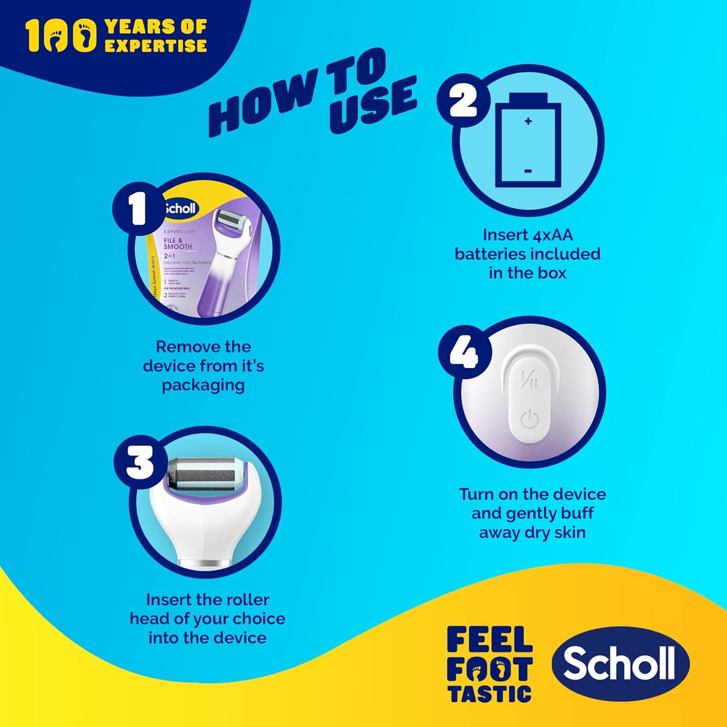 Scholl ExpertCare 2-in-1 File & Smooth Electric Foot File