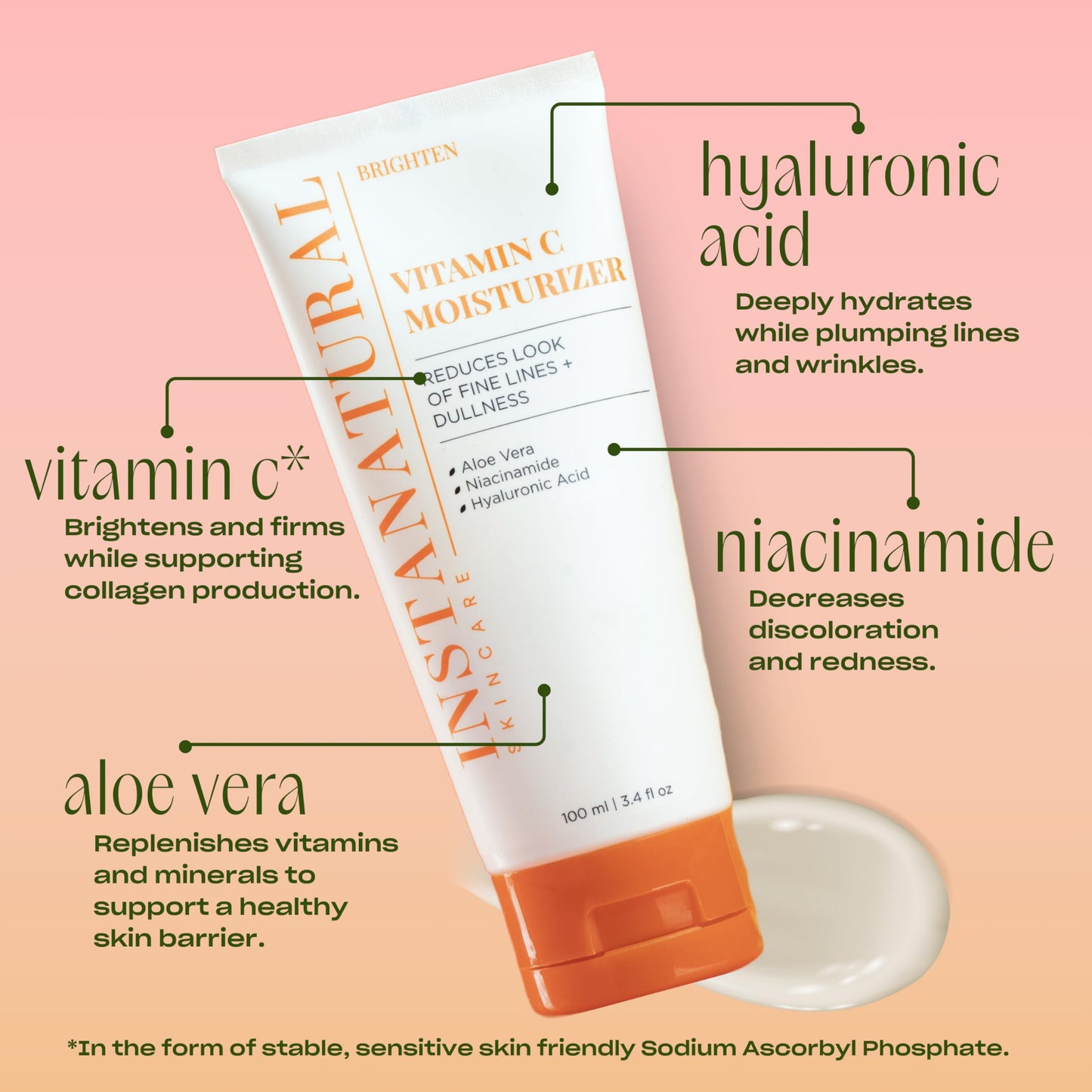 InstaNatural Vitamin C Moisturizer Cream - Anti Aging