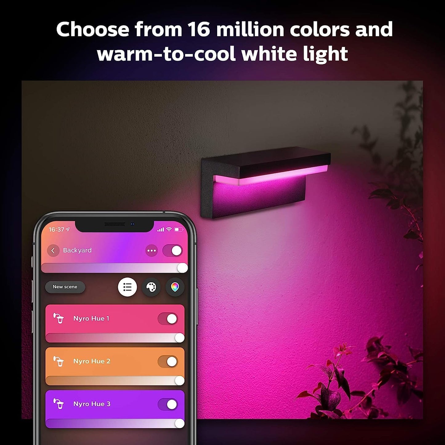 Philips Hue Nyro Smart Outdoor Wall Light – White & Color