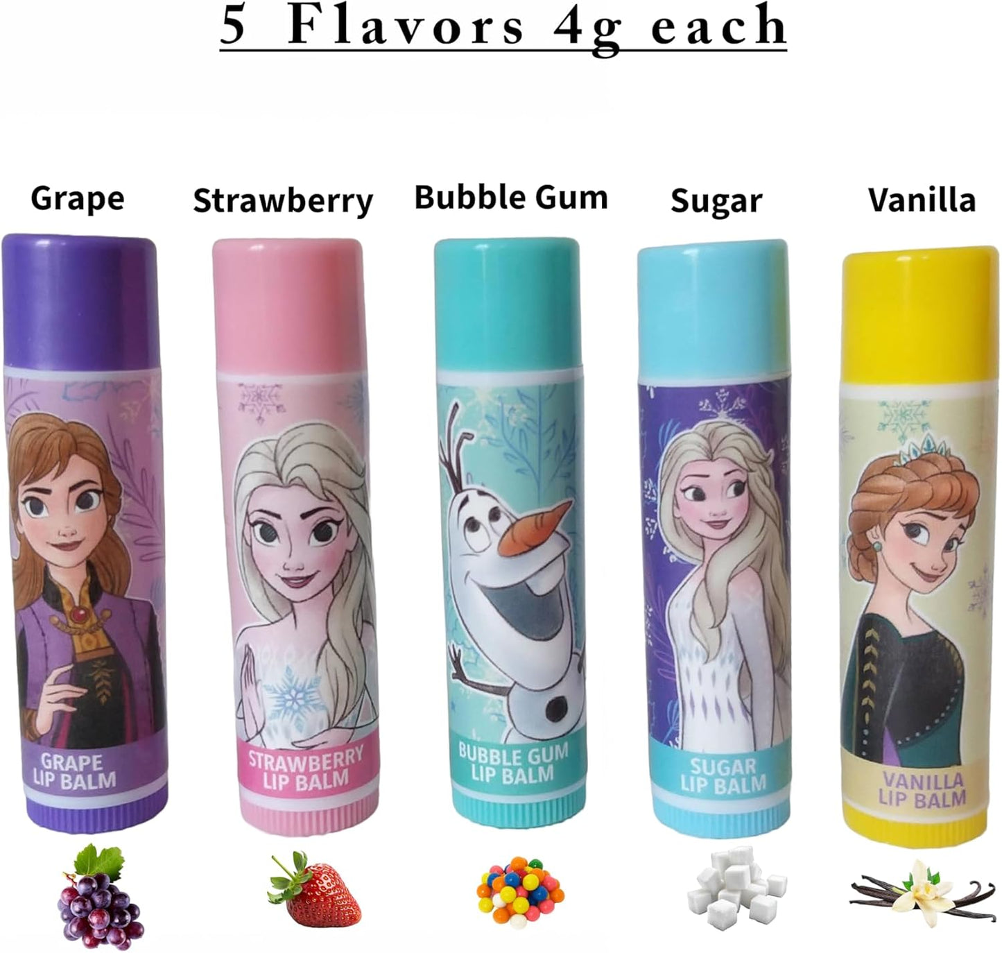 Frozen Lip Balm Set - 5 Tropical Flavors & Hydrating Care