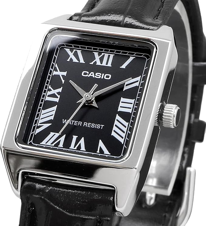Casio LTP-V007L-1B Women's Analog Watch Black With Leather Strap