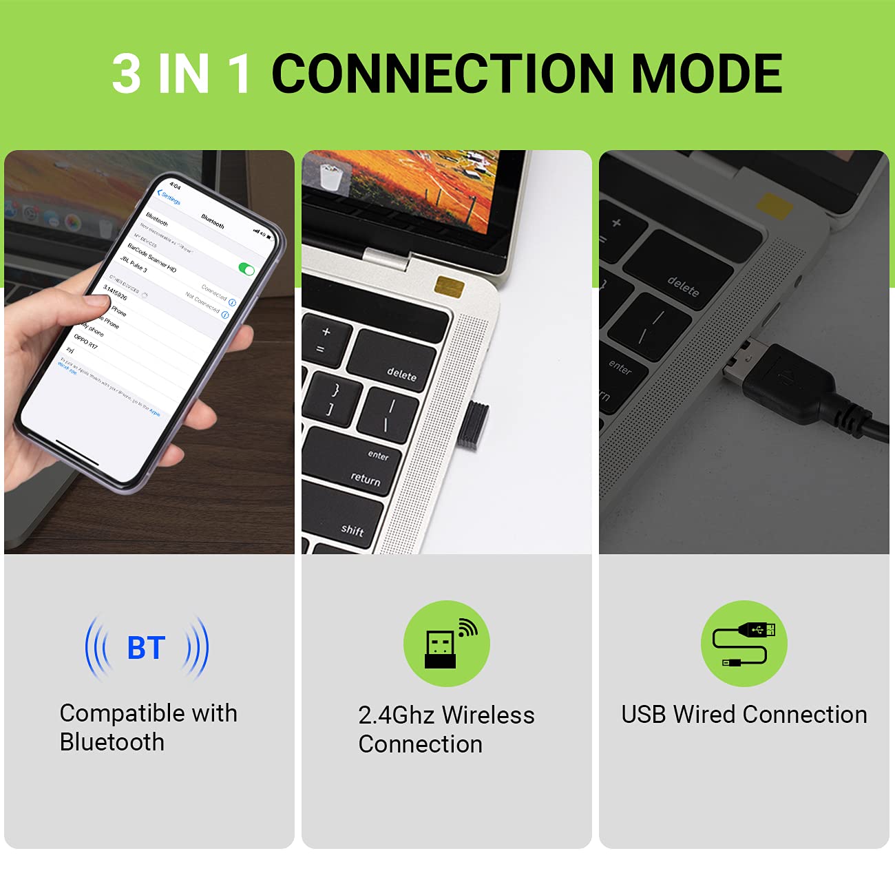 Tera Pro 1D 2D Wireless Barcode Scanner with Stand