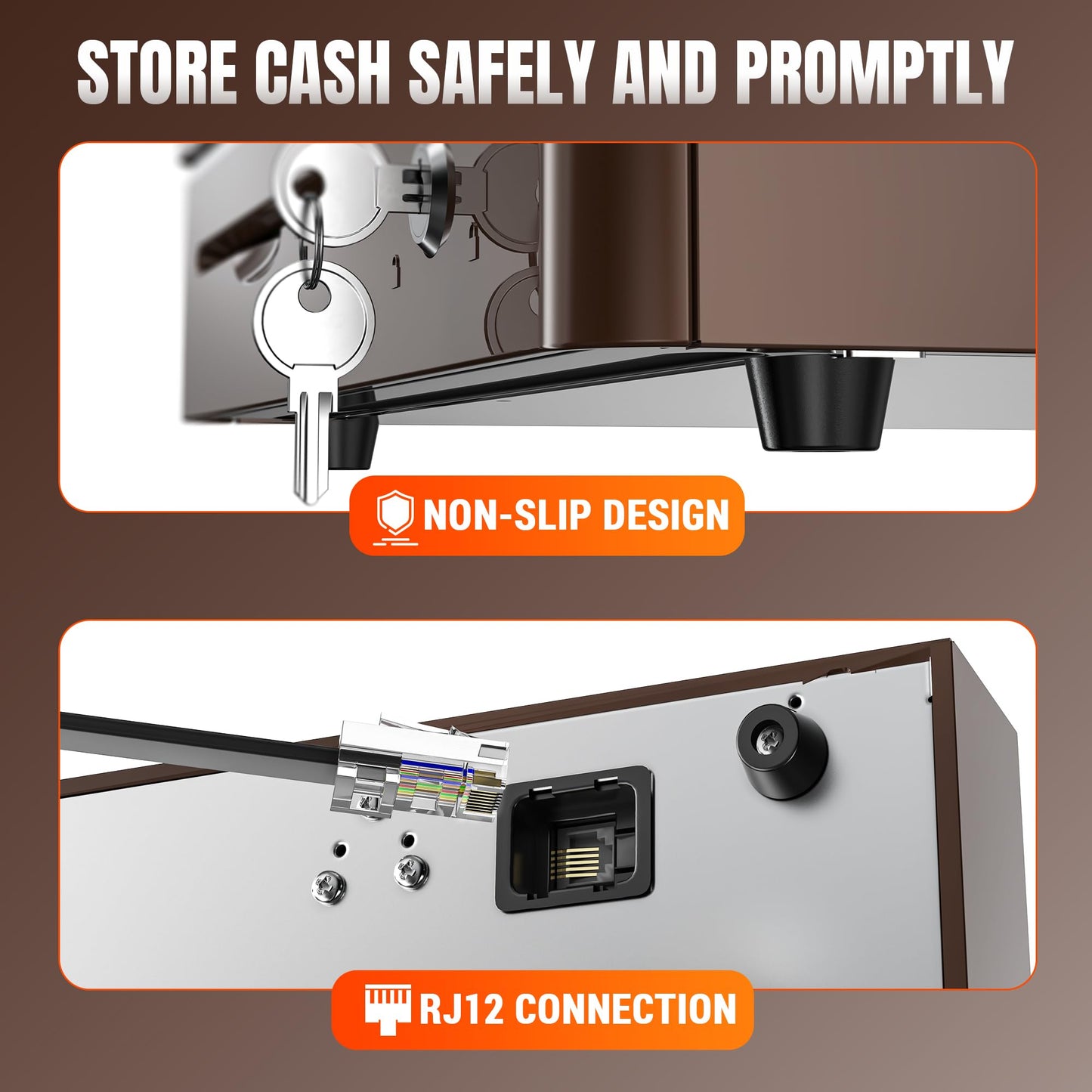 Tera 16 Inch Auto Open Cash Drawer with 5 Bill Slots