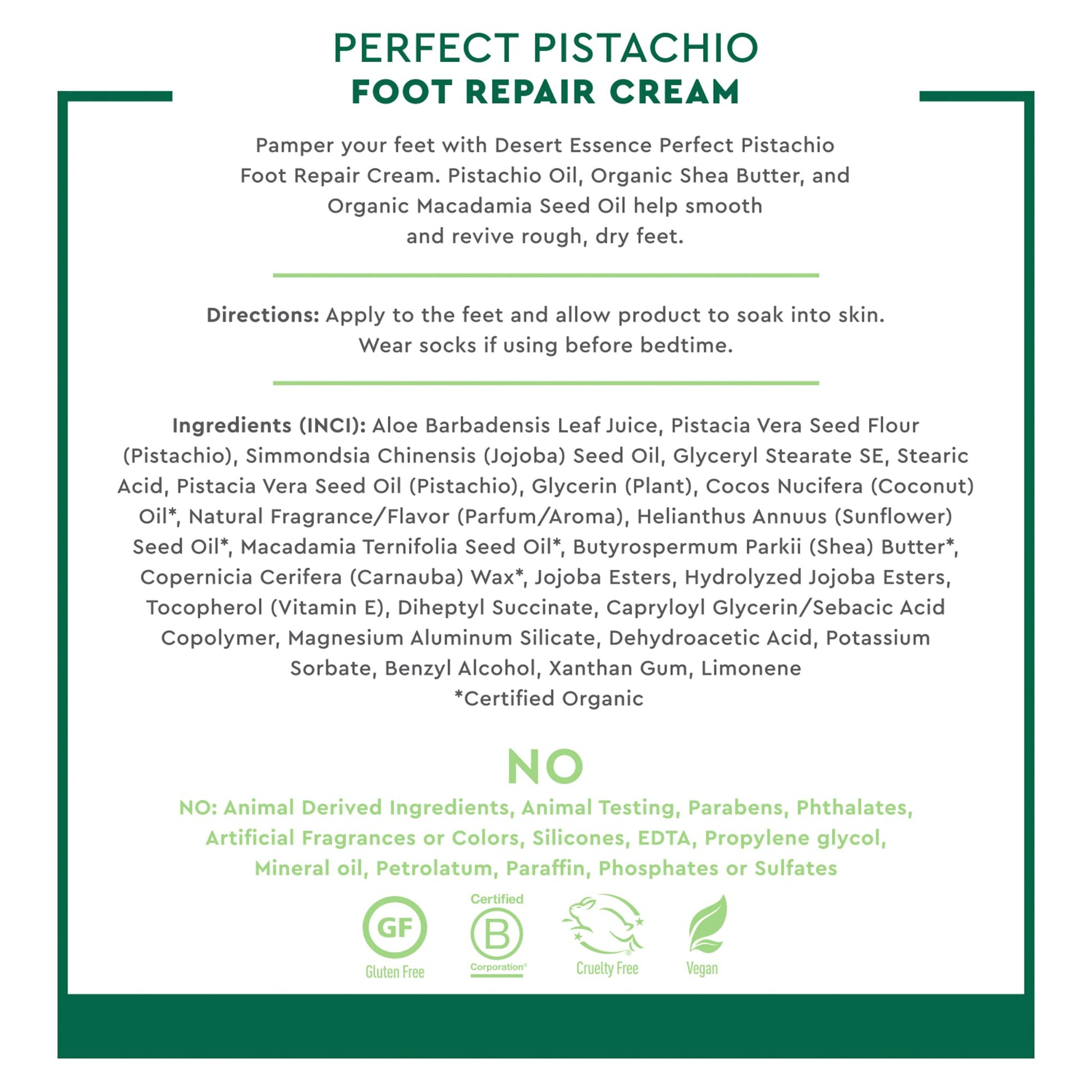 Desert Essence Pistachio Foot Repair Cream - Nourish & Repair