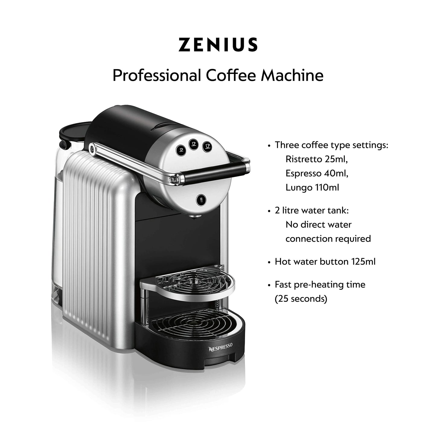Nespresso Zenius Pro Coffee Machine with 50 Capsules