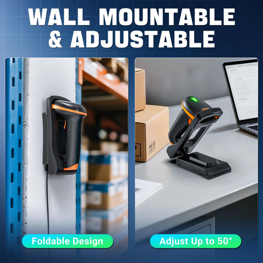 Tera Wireless 1D 2D QR Barcode Scanner with Stand