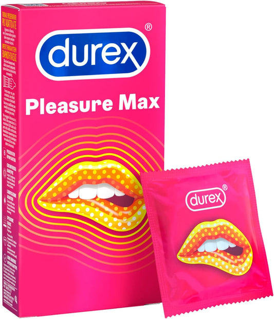 Durex Pleasuremax Condom, Ribbed and Dotted - Pack of 12