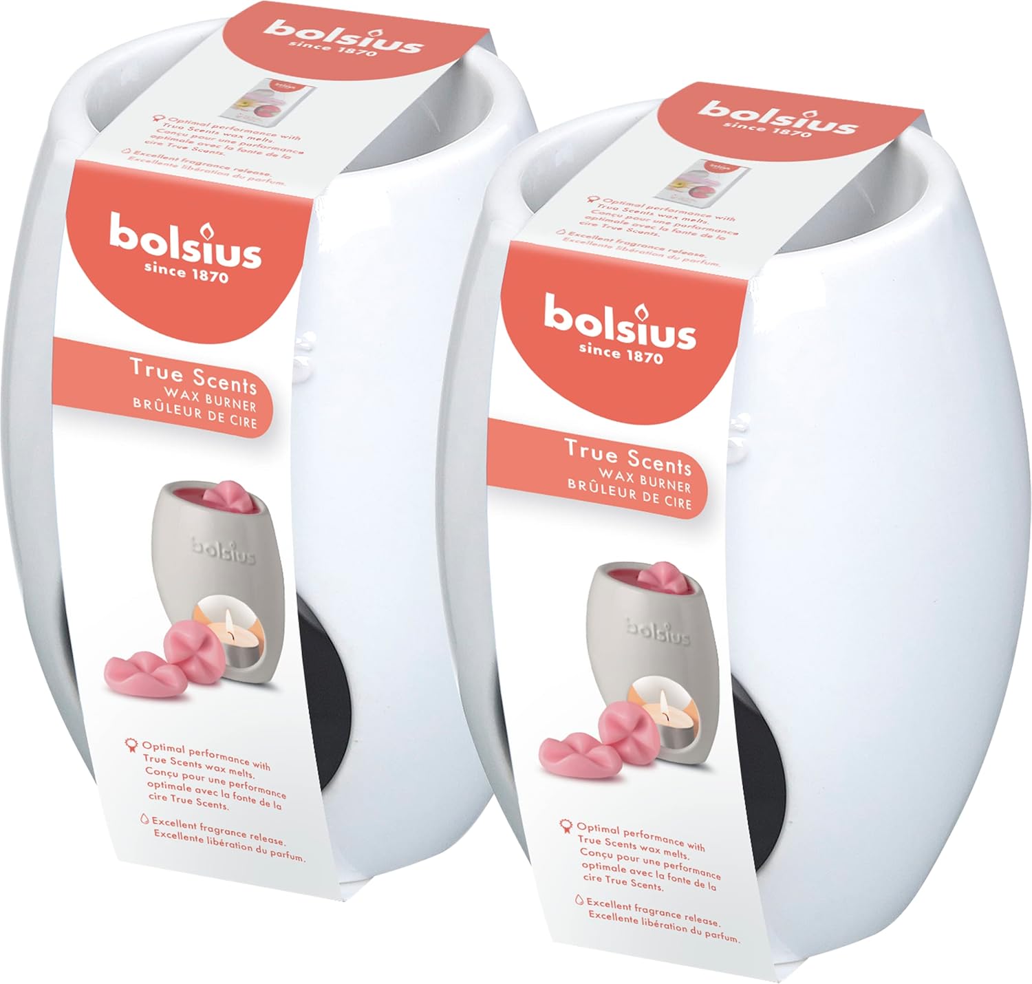 Bolsius Oil Burner Ceramic Wax Melt Warmer Tea Light - 2 Pack