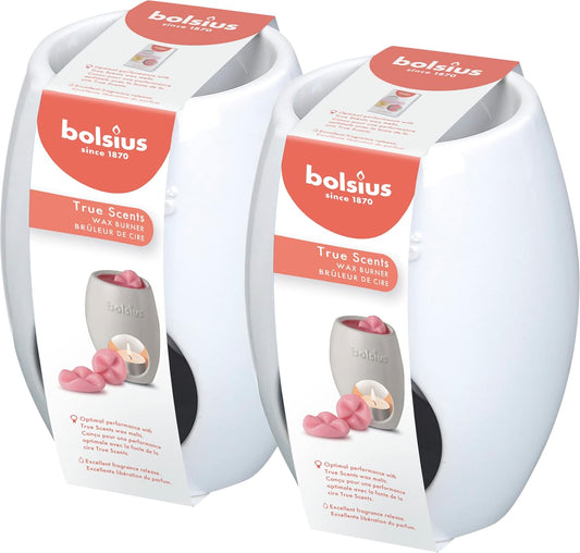 Bolsius Oil Burner Ceramic Wax Melt Warmer Tea Light - 2 Pack
