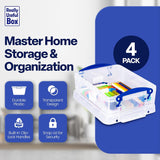Really Useful Plastic Storage Box 1.75 Litre Clear Pack of 4