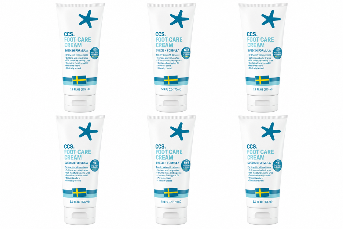 CCS Professional Foot Care Cream 175 ml x6 Pack - Moisturise, Protect Dry & Callused Feet, Contains 10% Urea & Eucalyptus Oil