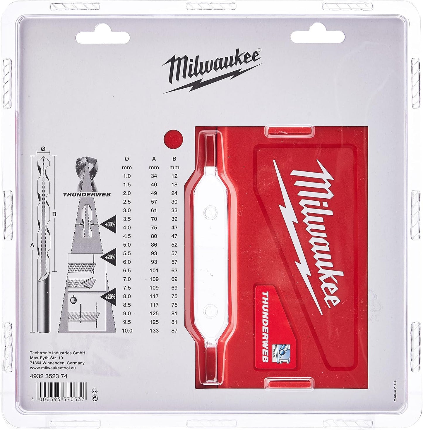 Milwaukee Drill Set 19 Piece - Durable 1-10mm Precision Bits