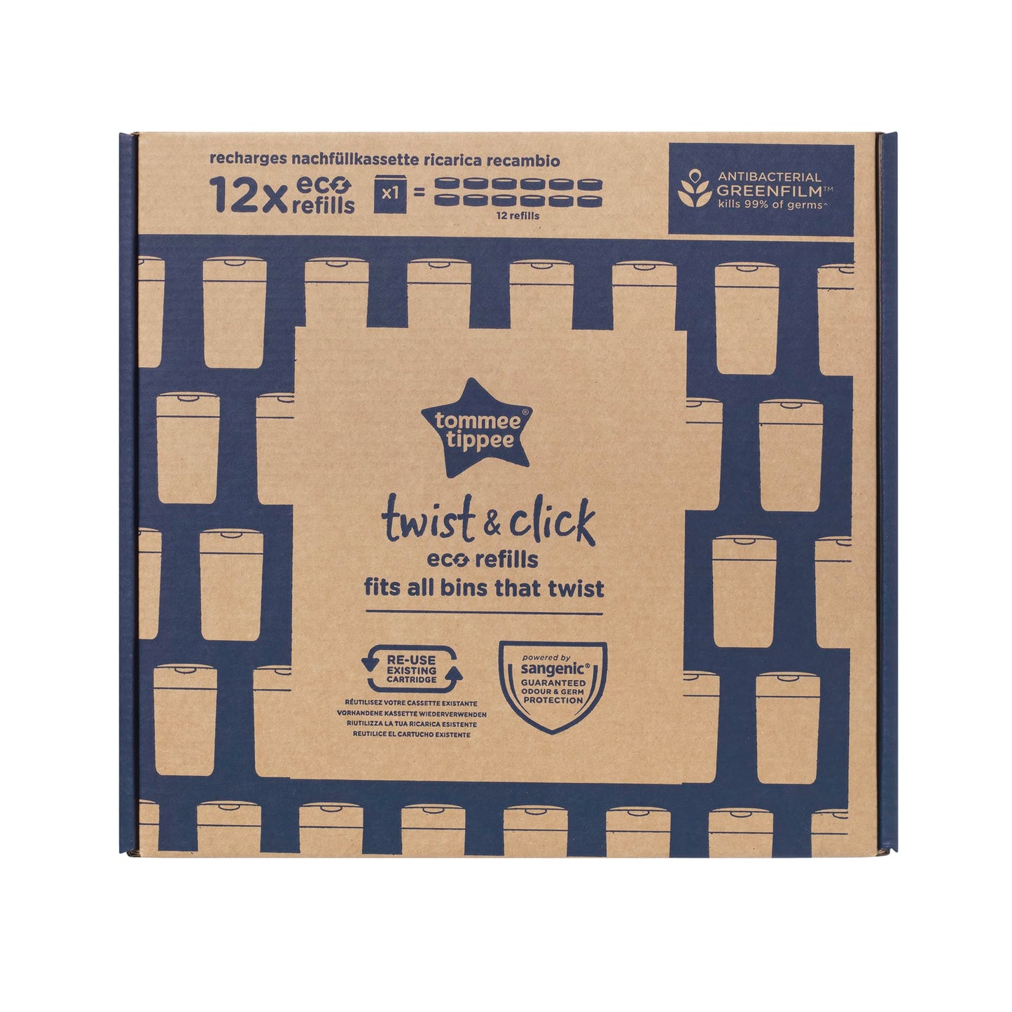 Tommee Tippee Twist & Click Nappy Bin Refills - Pack of 12