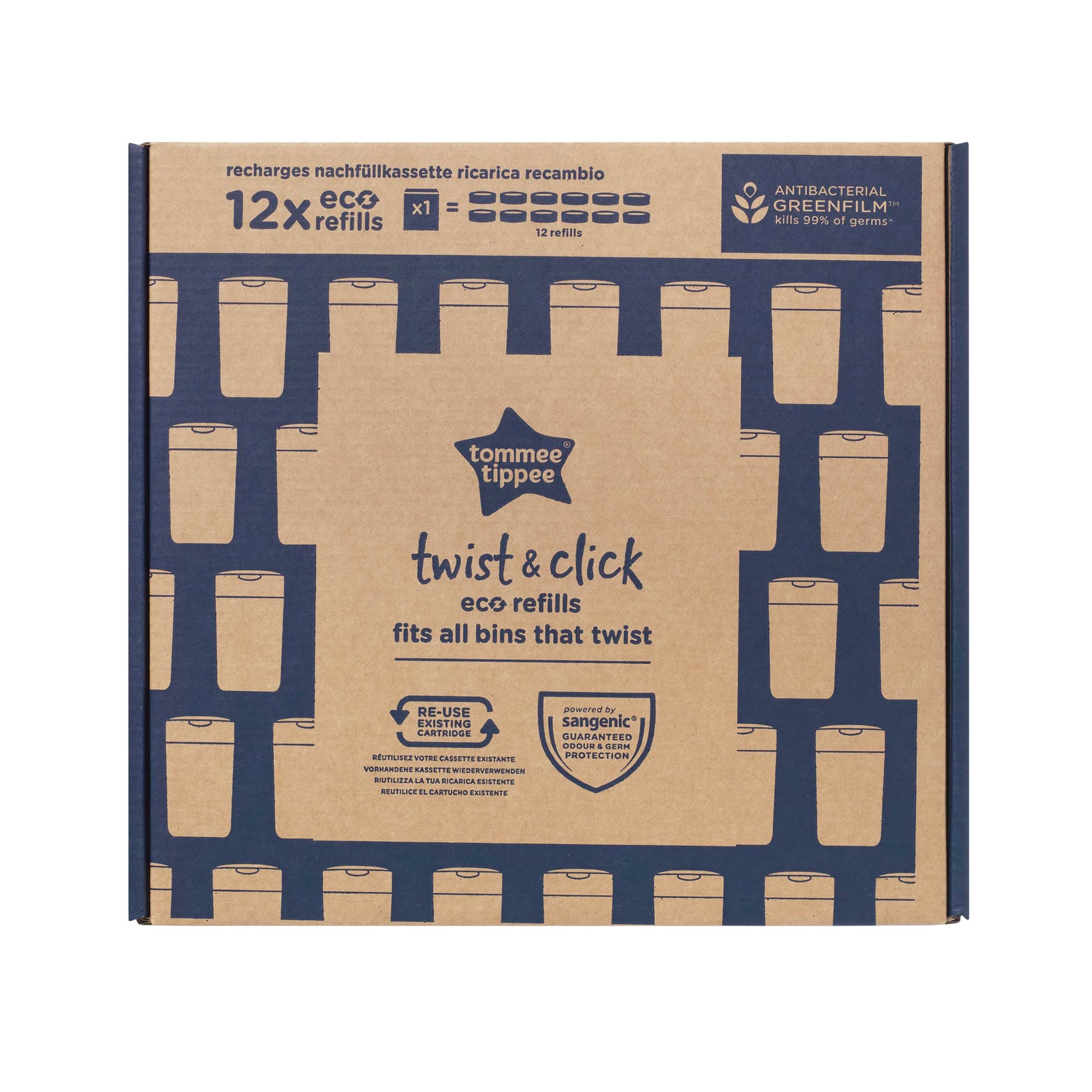 Tommee Tippee Twist & Click Nappy Bin Refills - Pack of 12