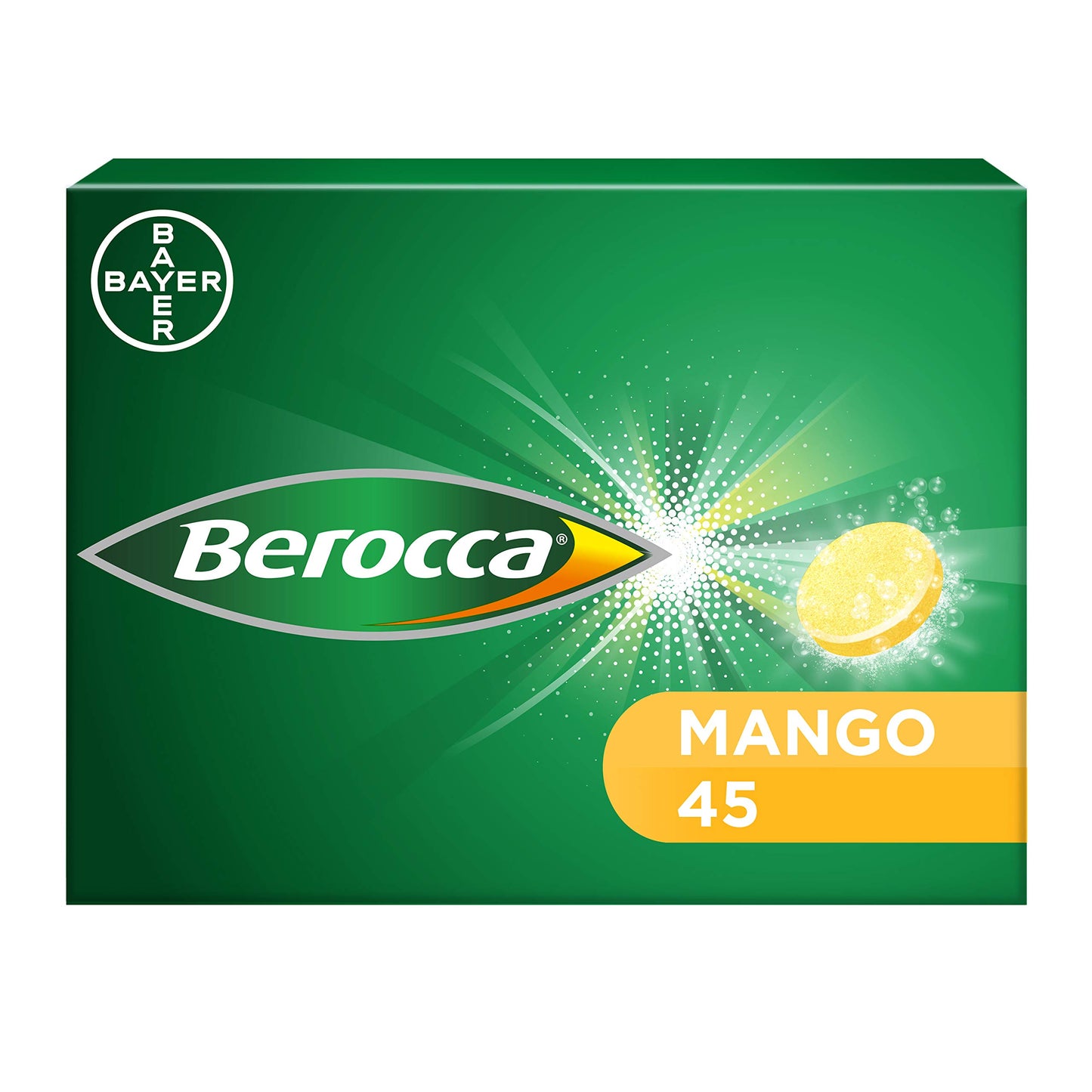 Berocca Vitamin C Mango Effervescent Tablets, 45 Pack