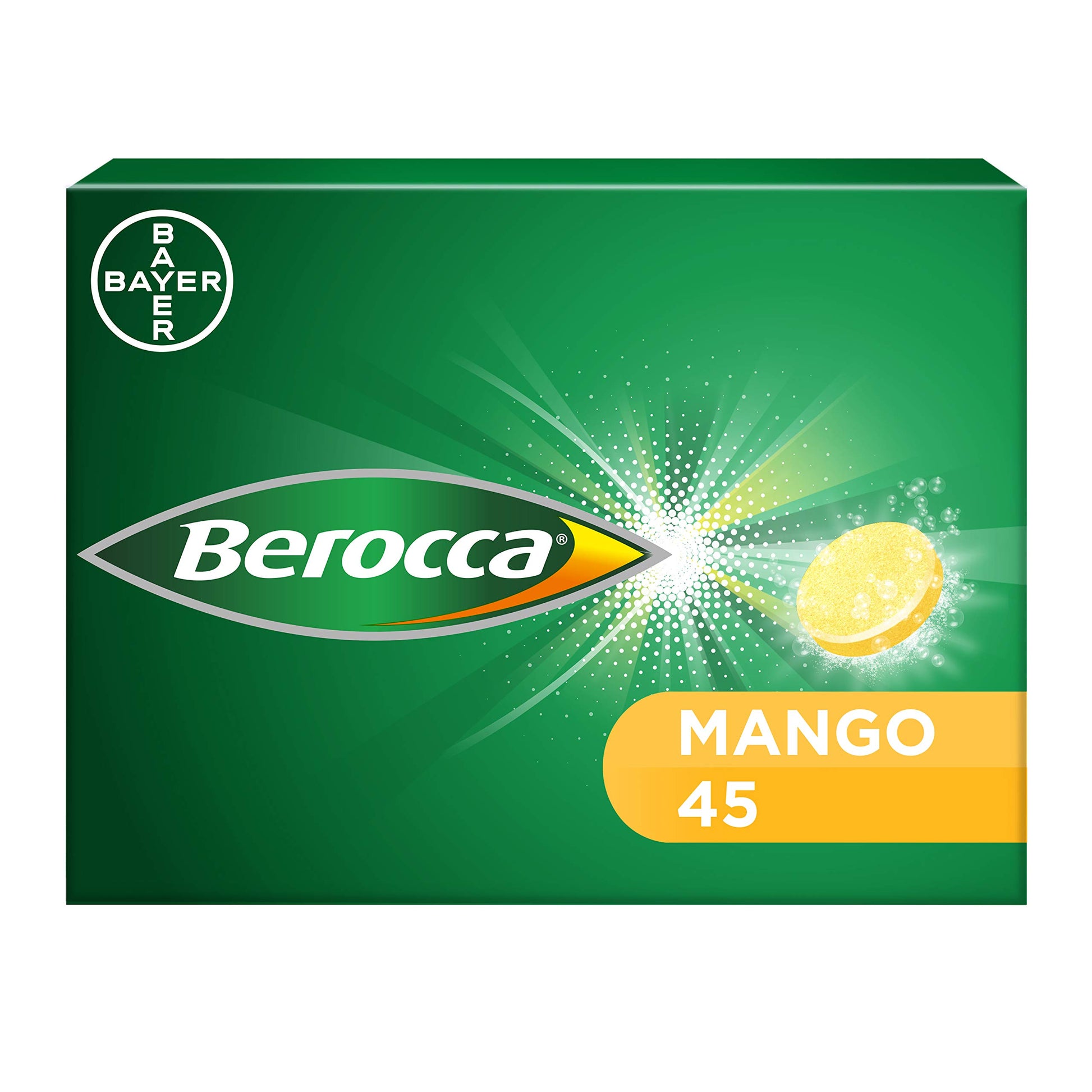 Berocca Vitamin C Mango Effervescent Tablets, 45 Pack