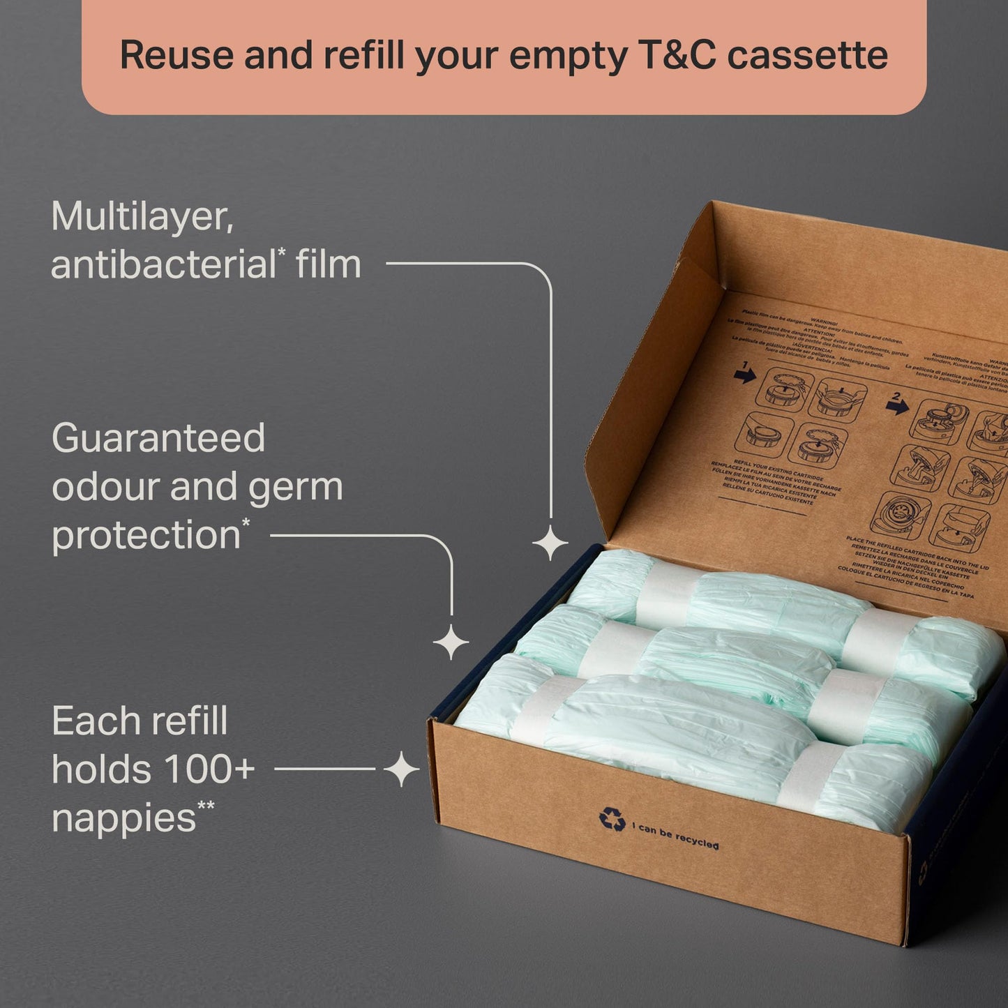 Tommee Tippee Twist & Click Nappy Bin Refills - Pack of 12