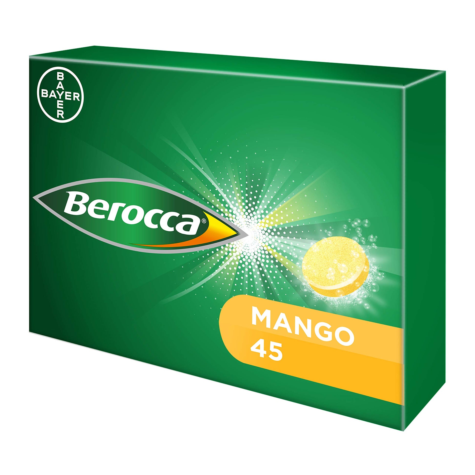 Berocca Vitamin C Mango Effervescent Tablets, 45 Pack