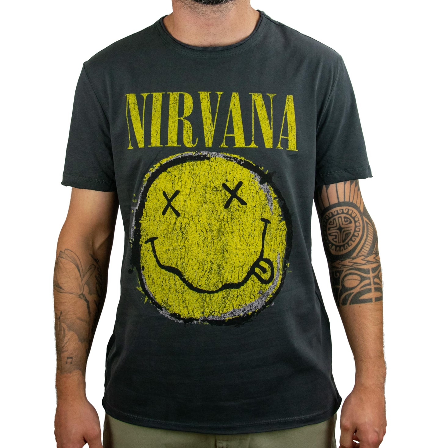 Amplified Men's Nirvana Graphic T-Shirt, Charcoal XXL