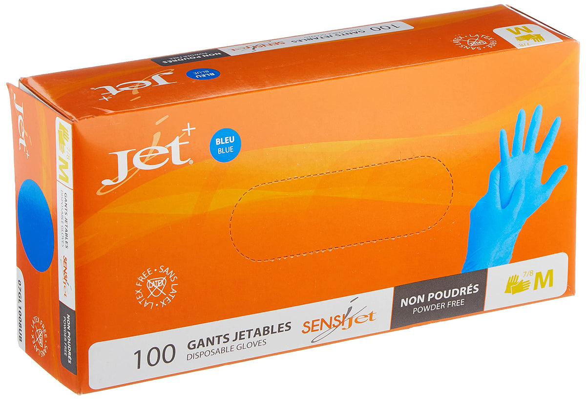 Vinyl Gloves Powder Free Disposable Extra Strong Box of 100 Size: Medium / Blue