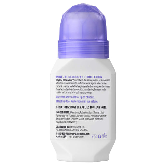 Crystal Essence Mineral Deodorant Roll-On - Lavender & Tea