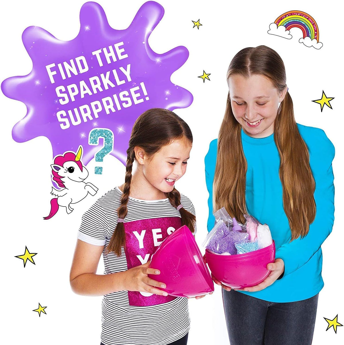 GirlZone Unicorn Egg Sparkly Slime Kit for Kids