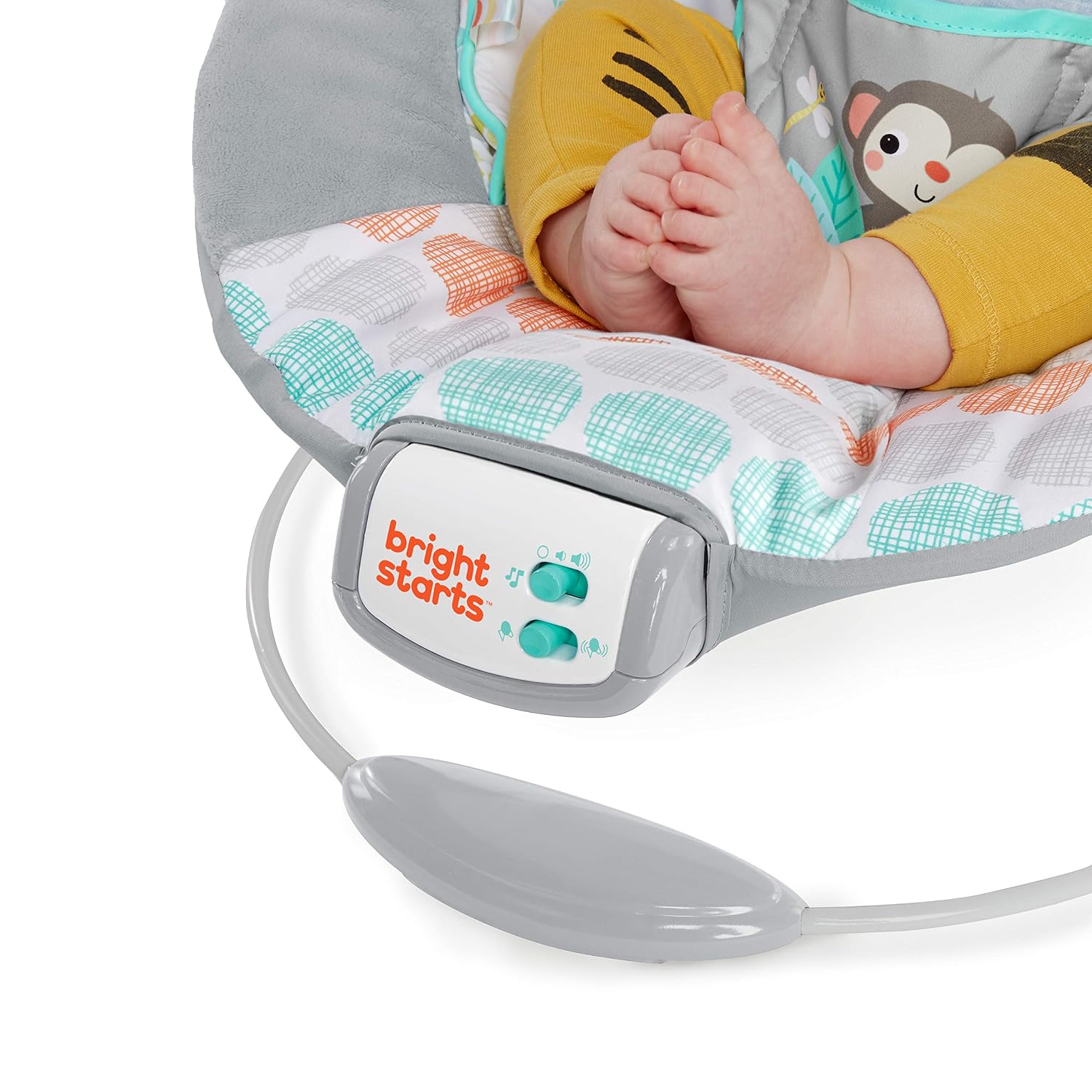 Bright Starts Comfy Baby Bouncer Soothing Vibrations Infant Seat 0-6M Animals Theme