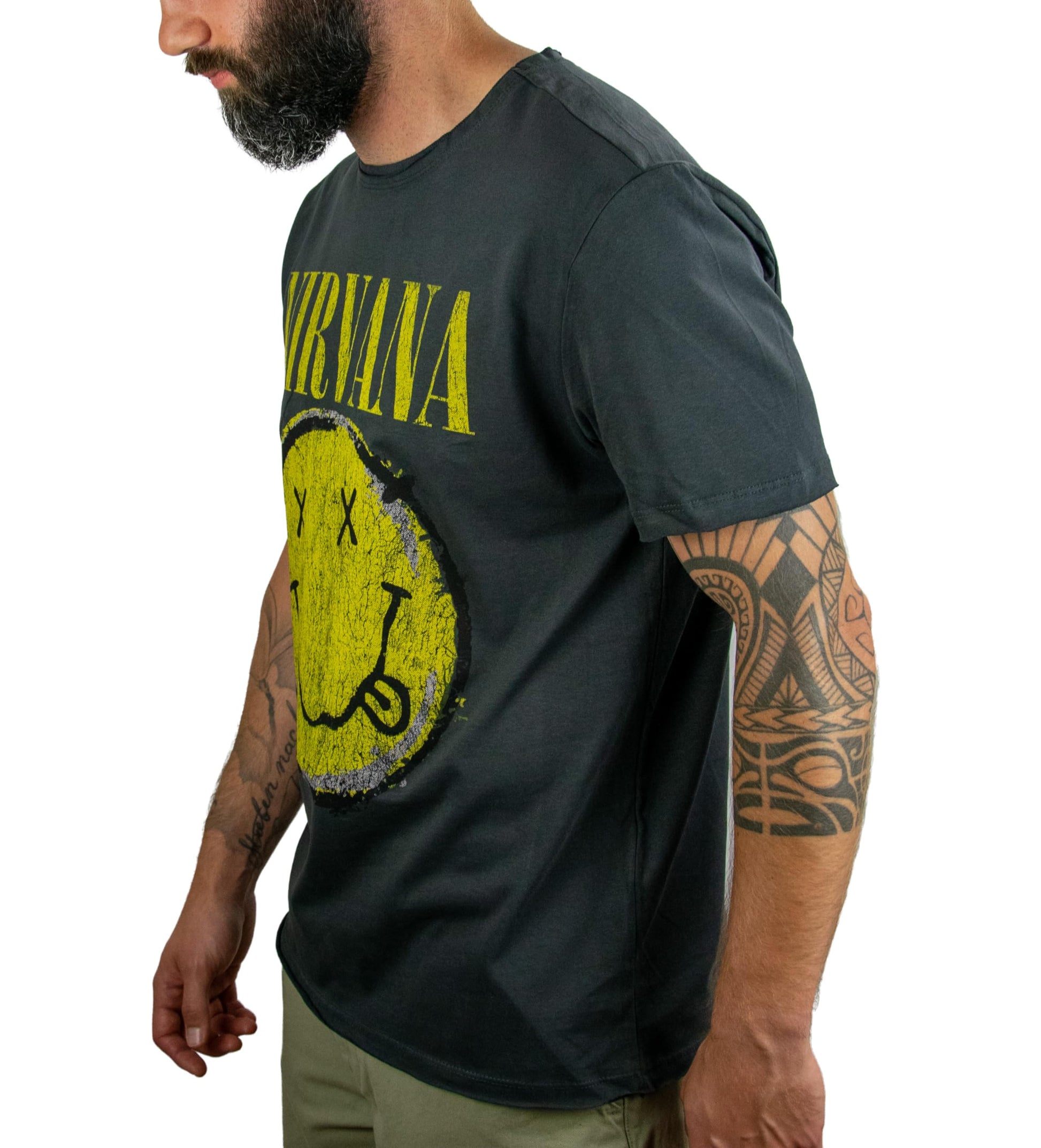 Amplified Men's Nirvana Graphic T-Shirt, Charcoal XXL