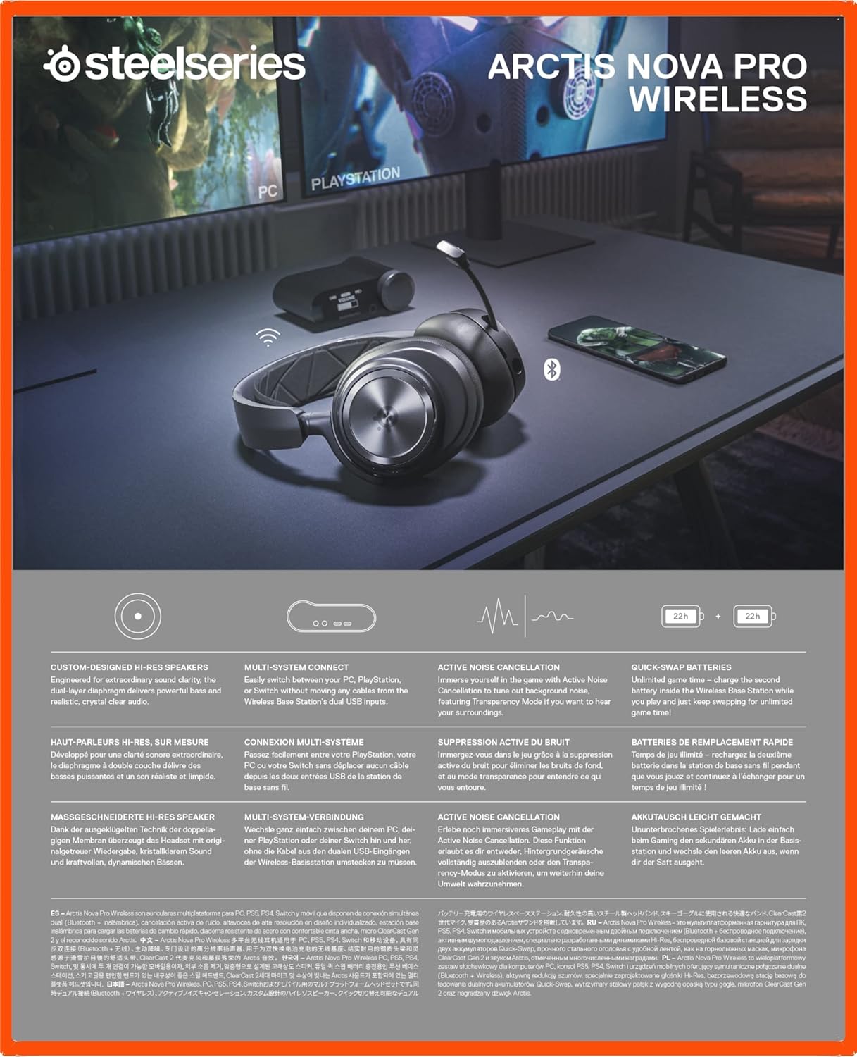 SteelSeries Arctis Nova Pro Wireless Gaming Headset - Black