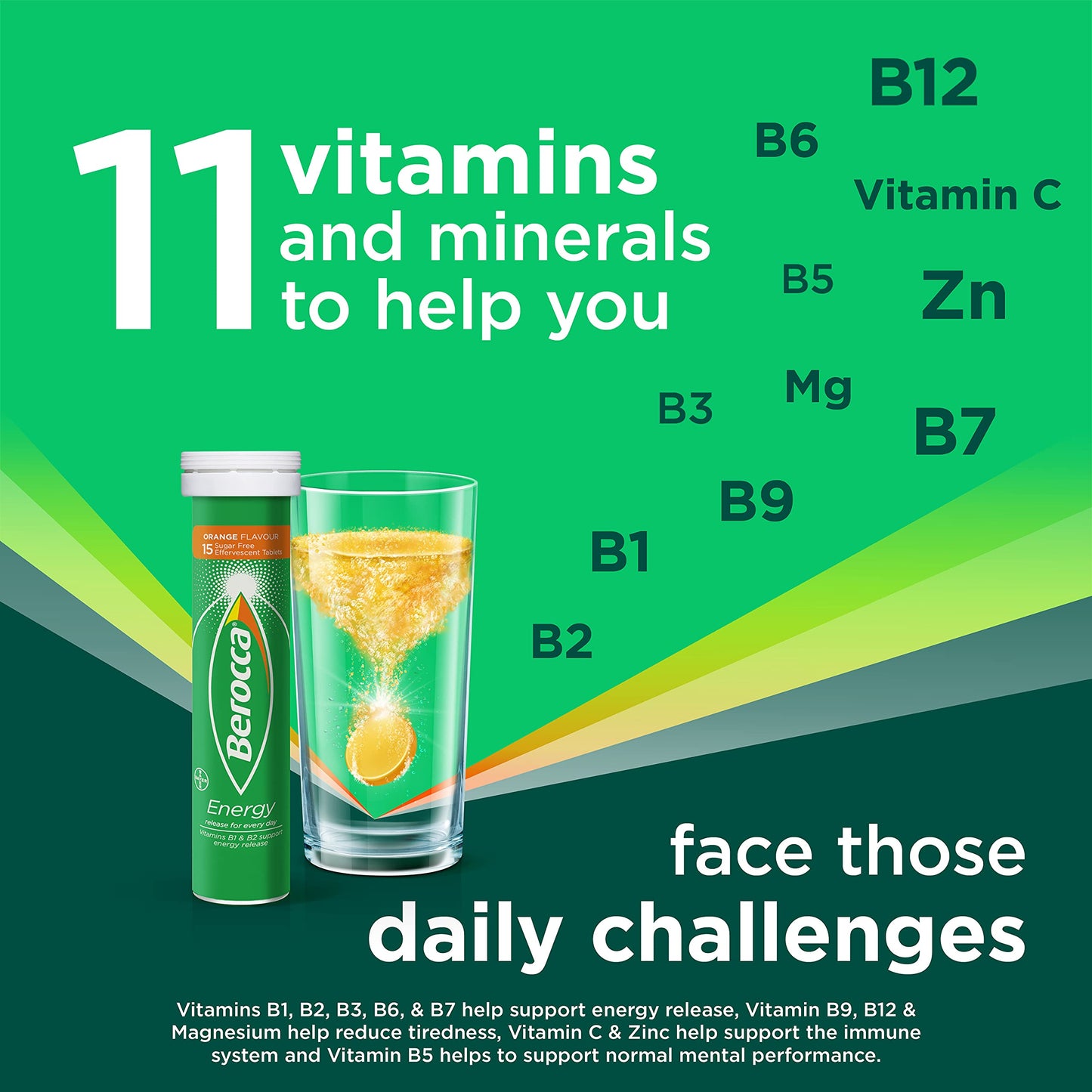 Berocca Vitamin C Mango Effervescent Tablets, 45 Pack