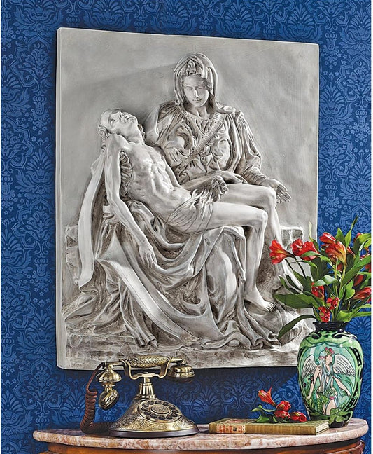 Design Toscano Pieta Sculptural Wall Frieze 26"H x 12"W Antique Stone