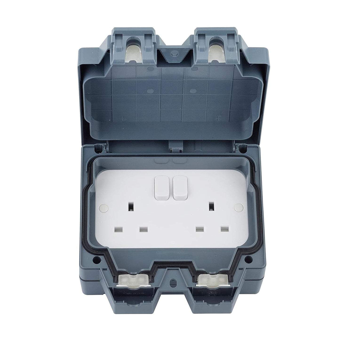 Schneider Electric Lisse Weatherproof IP66 2 Gang Switch 13A socket - LWP3020