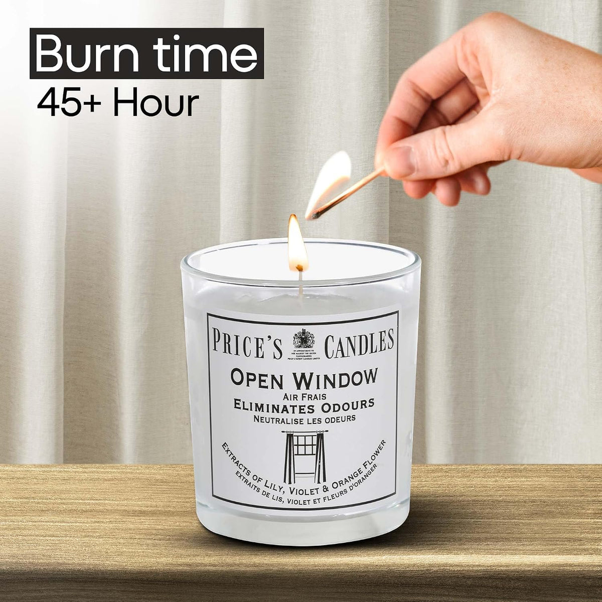 Price's Candles Set of 2 Fresh Air Odour Removing Jar Candles, Open Window