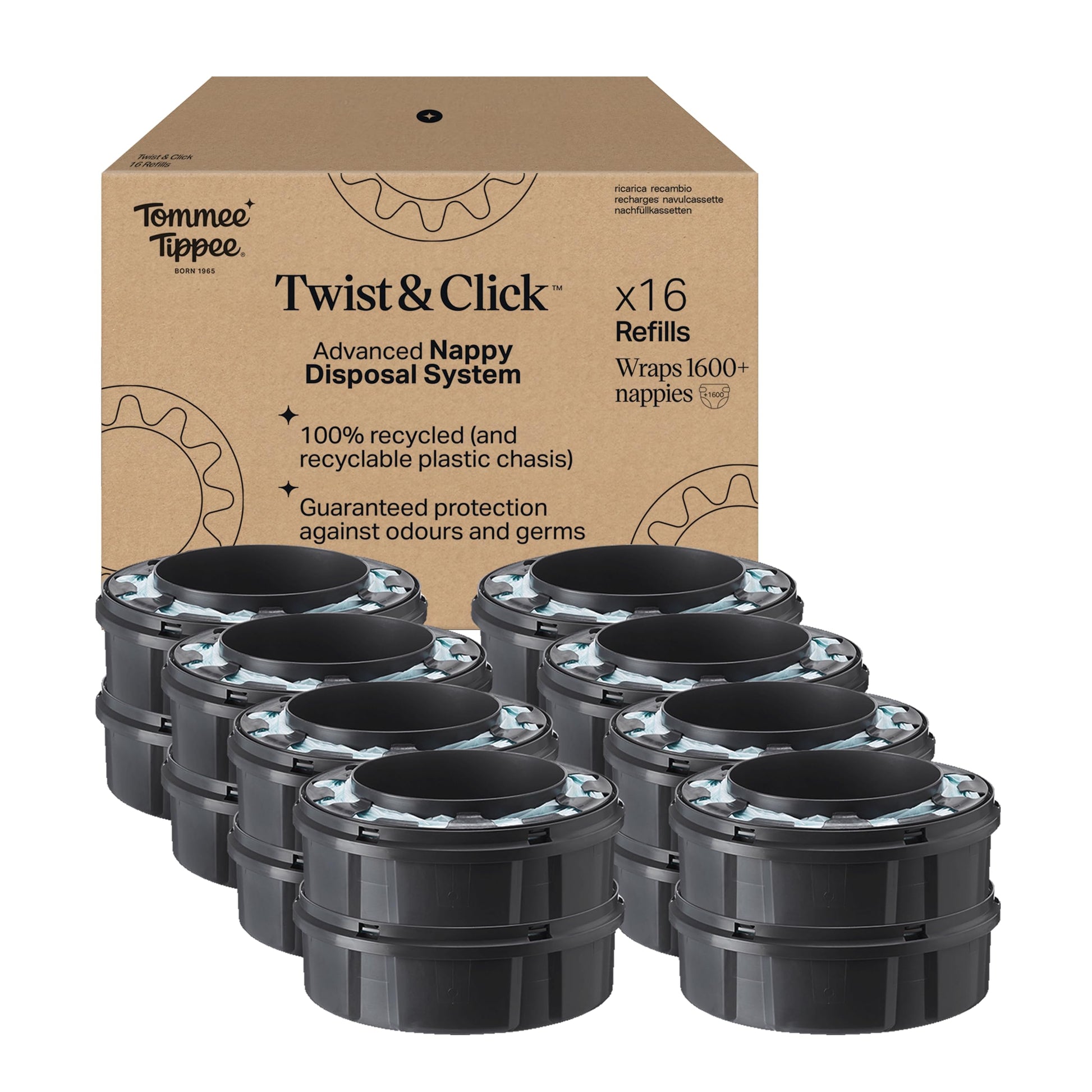 Tommee Tippee Twist & Click Nappy Bin Refill Cassette Pack