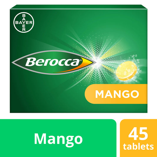 Berocca Vitamin C Mango Effervescent Tablets, 45 Pack