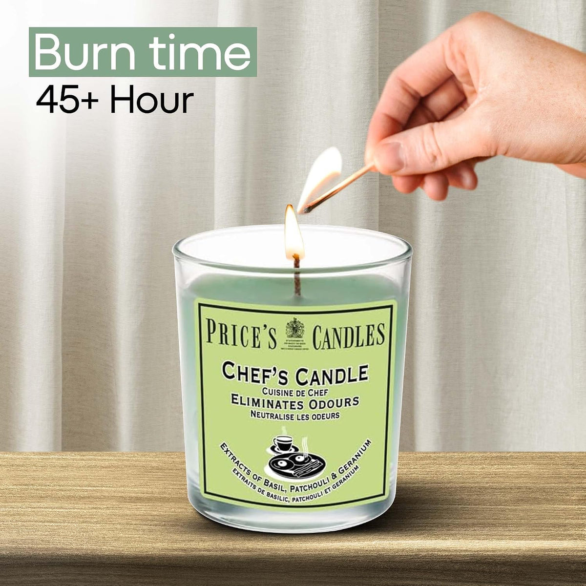 Price's Candles Set of 6 Fresh Air Odour Removing Jar Candles, Strong Chef